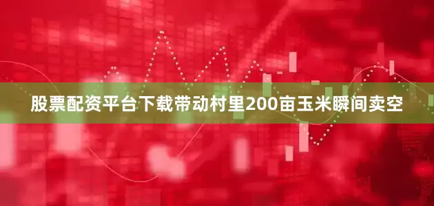 股票配资平台下载带动村里200亩玉米瞬间卖空