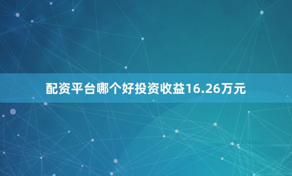 配资平台哪个好投资收益16.26万元