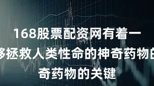 168股票配资网有着一种能够拯救人类性命的神奇药物的关键